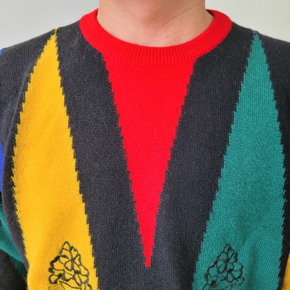 Pringle of Scotland Men's Colourblock Wool Knit Sweater Size Large - Picture 4 of 12